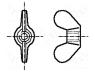 B3/BN213 - Nut, winged, M3, 0.5, 5 steel, Plating  zinc, BN  213