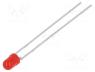 TLLR4400 - LED, 3mm, red, 0.63....1.2mcd, 50°, Front  convex, Pitch  2.54mm