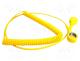 Coiled earth lead, ESD, yellow, 1MΩ, 1.8m