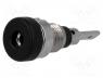 BS-102L-B - Socket, 2mm banana, 10A, 23mm, black, on panel,screw, insulated