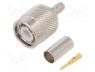 122372 - Plug, TNC, male, straight, 50Ω, crimped, for cable, delrin (POM)