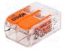 221-412 - Installation quick splice, 221, spring clamp, 0.2....4mm2, 450V, 32A