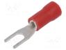 ST-090/R - Tip  fork, M3, Ø  3.2mm, 0.5....1mm2, crimped, for cable, insulated, red
