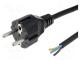 S2-3/10/1.8BK - Cable, 3x1mm2, CEE 7/7 (E/F) plug,wires, PVC, 1.8m, black, 16A