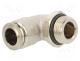 Push-in fitting, angled, -0.99....20bar, nickel plated brass