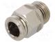 Push-in fitting, straight, -0.99....20bar, nickel plated brass