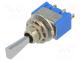 Switch  toggle, Pos  3, SP3T, ON-OFF-ON, 6A/125VAC, -10....55°C, 1kV