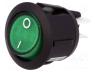 R13244B02G - ROCKER, DPST, Pos  2, ON-OFF, 10A/250VAC, green, neon lamp, 230V