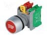 PBF22-1-O/C-R-O - Switch  push-button, 22mm, Stabl.pos  1, NC + NO, red, none, IP65