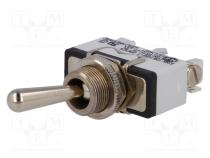 639H - Switch  toggle, Pos  3, SP3T, ON-OFF-ON, 10A/250VAC, 600H, -20....55°C