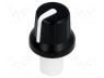 GMN-4P1.5-WH - Knob, with pointer, ABS, Øshaft  6mm, Ø16x14.4mm, black, push-in