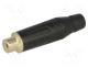 ACJR-BLK - Connector  RCA, plug, female, straight, soldering, black, for cable
