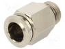 Push-in fitting, straight, -0.99÷20bar, nickel plated brass