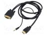 A-HDMI-VGA-03-6 - Cable, D-Sub 15pin HD plug,HDMI plug,Jack 3.5mm 3pin plug