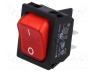 Διακόπτης - ROCKER, DPST, Pos  2, ON-OFF, 10A/250VAC, red, neon lamp, R13-177-AC