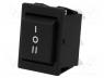 AE-C1572ALBBO - ROCKER, DP3T, Pos  3, (ON)-OFF-(ON), 16A/250VAC, 20A/28VDC, black