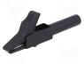 Crocodile clip, 15A, black, Grip capac  max.12mm, Socket size  4mm