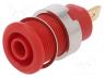 SLB4-F-22 - Laboratory connector  4mm banana, socket, 1kV, 24A, red, insulated