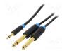 BACBG - Cable, Jack 3.5mm 3pin plug,Jack 6,3mm plug x2, 1.5m, black