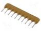 Resistor network  X, 10kΩ, ±2%, No.of resistors  9, 0.2W, THT, 100V