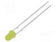 LED, yellow, 3mm, 220÷330mcd, 70°, Front  convex, 1.8÷2.6VDC