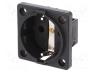 Connector  AC supply, socket, 2P+PE, 250VAC, 16A, black, PIN  3