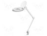 Mobile lamps with magnifier - Desk magnifier, with backlight, 3dpt, Ø127mm, Illumination  LED