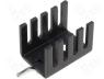 Heatsink, U type 22K/W 9,53mm, blackened TO220,TO202